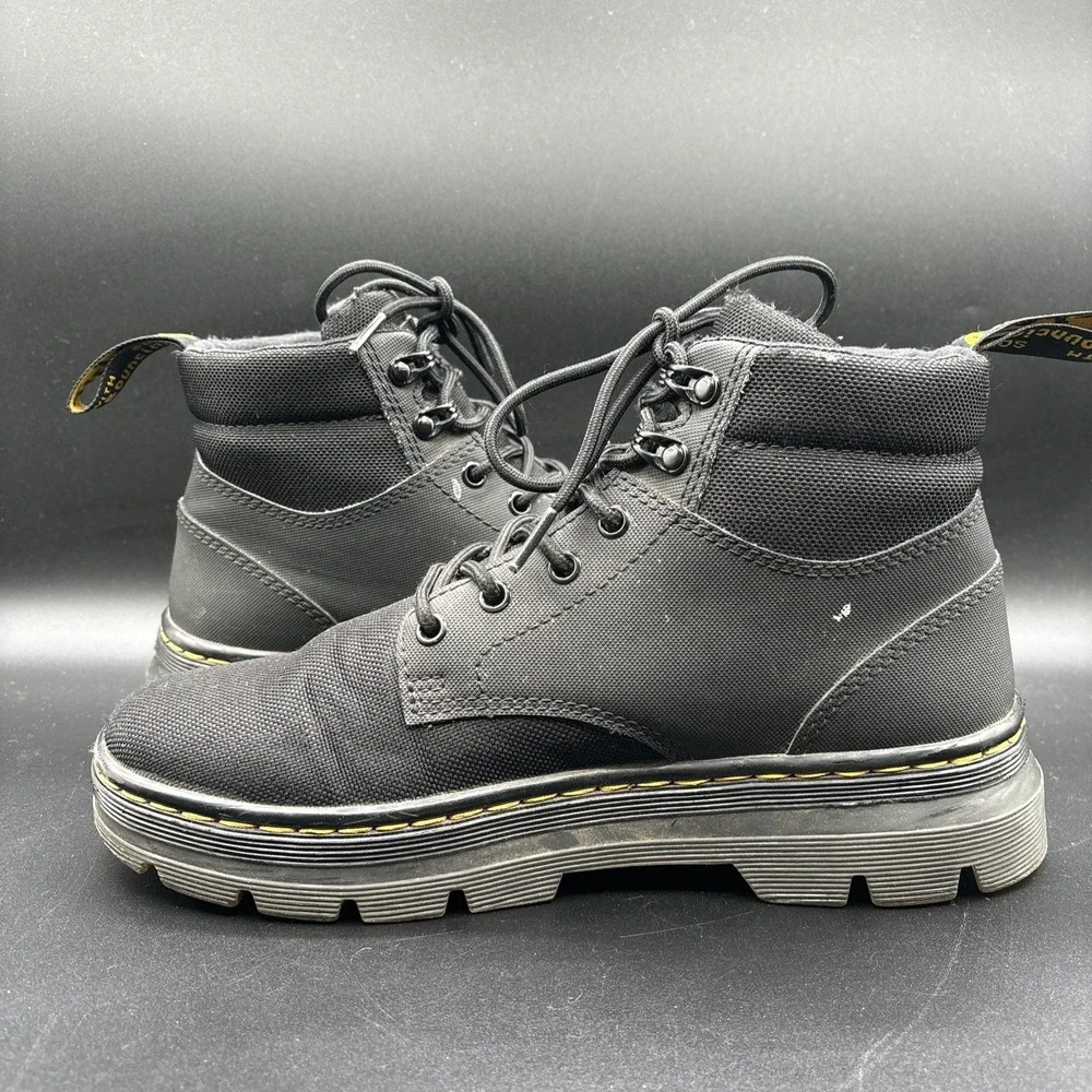 Dr Martens‎ Rakim Boots Men's 8 Black Canvas Lace Up Combat Casual